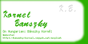 kornel banszky business card
